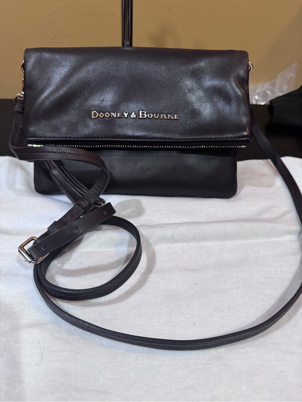 Dooney & Bourke Florentine Leather Foldover Zip Crossbody - Picture 7 of 15
